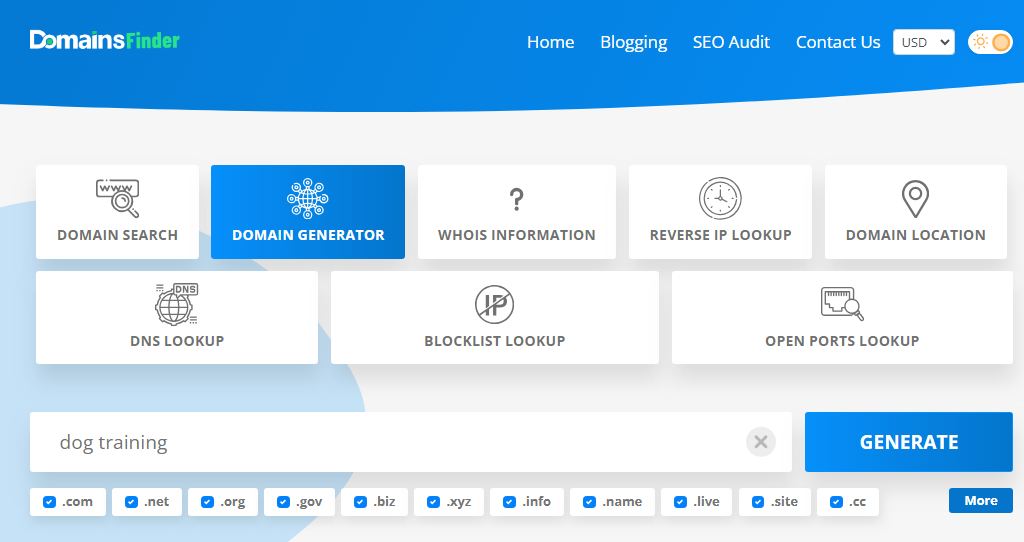 domain name generator tool